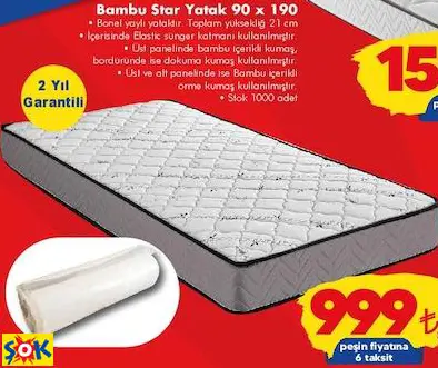 BAMBU STAR YATAK 90 X 190
